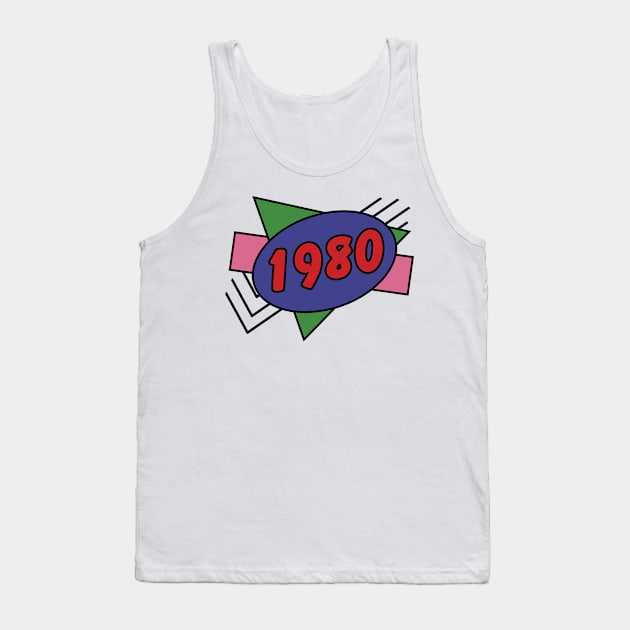 Year 1980 Retro 80s Graphic Tank Top by ellenhenryart